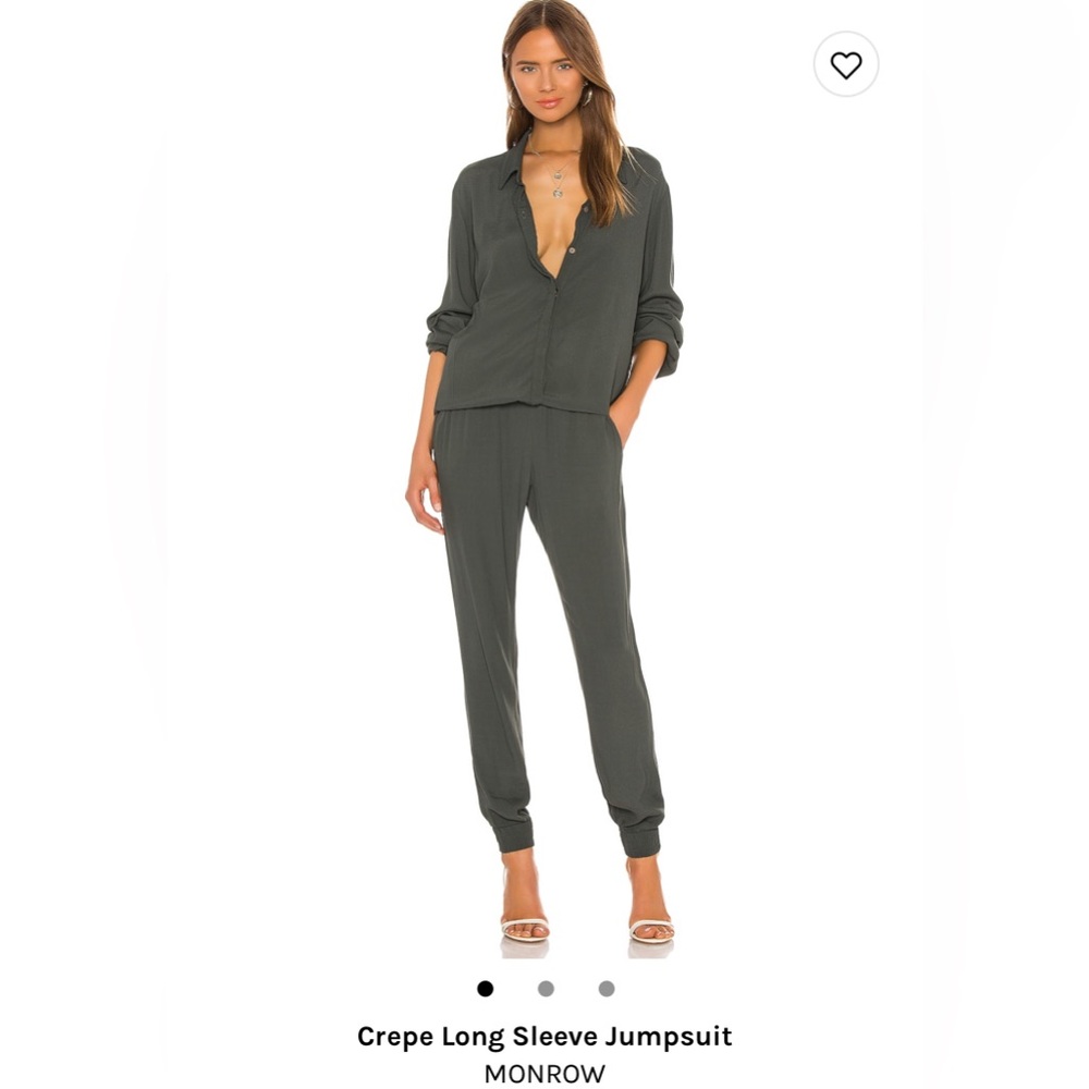Monrow Crepe Long-sleeve Jumpsuit
